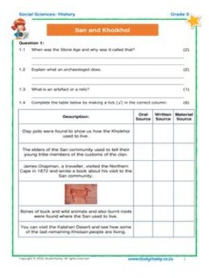cover image of Grade 5 History Test 1: the San & Khoikhoi